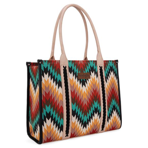 Wrangler Southwestern Pattern Multi-Color Large Canvas Tote *NEW in Package* - Picture 4 of 6